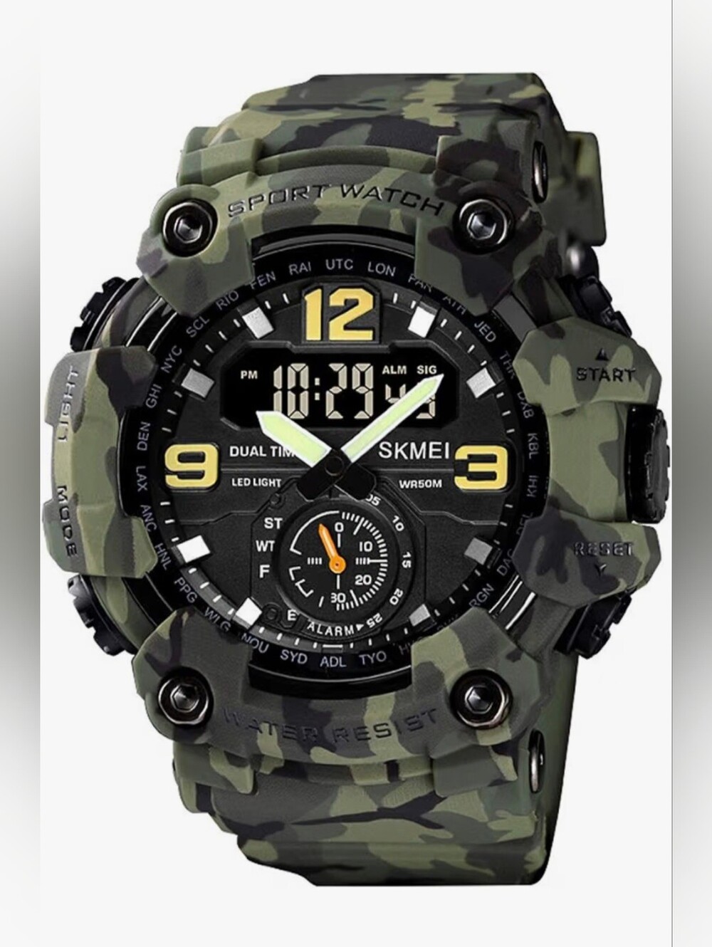 Men's Watch Military Analog Digital Waterproof Luminous Sport Watch for Men